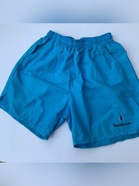 Vintage 80s Turquoise Blue Drawstring Windbreaker Shorts